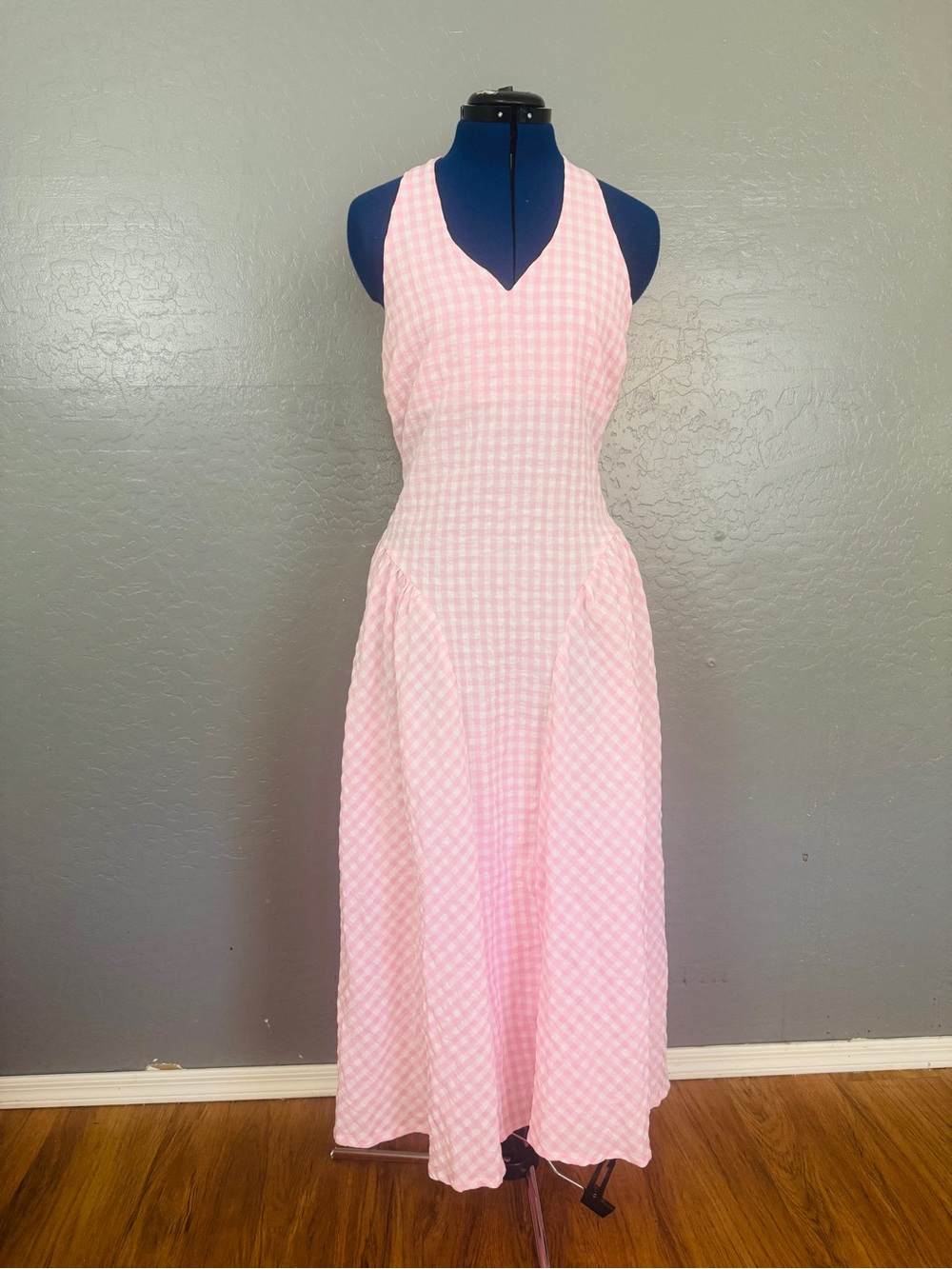 Pink Gingham Halter Maxi Dress - Classic Summer Style